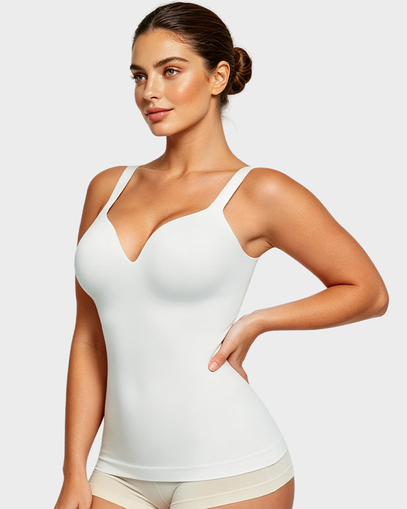 V-Neck Built-In Bra Shaping Cami - FirmaSculpt
