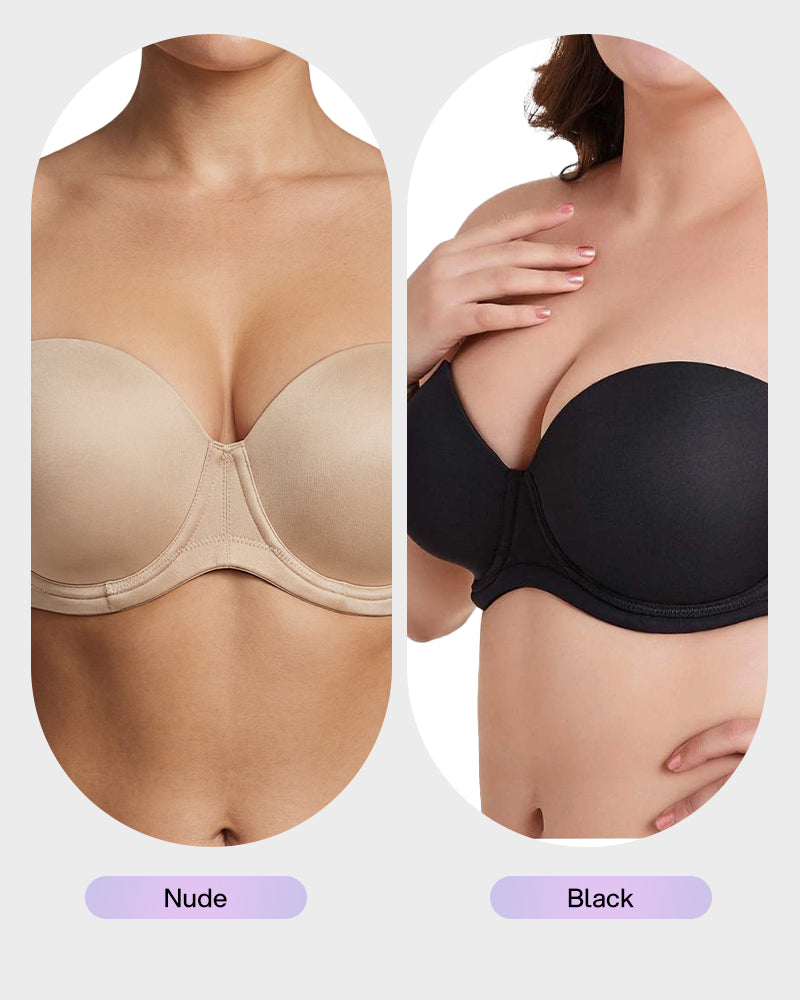 Underwire Bandeau Bra with Removable Straps - FirmFlex