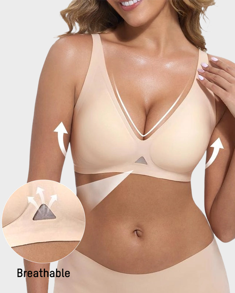 Wireless Deep-V Push-Up Bra with Jelly Support - FirmaLift