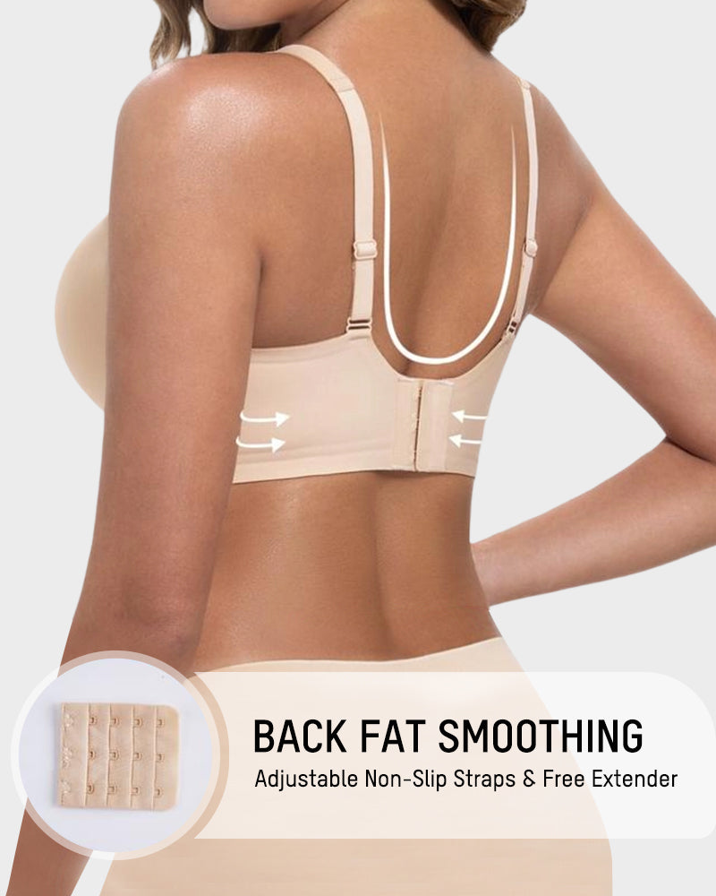 Wireless Deep-V Push-Up Bra with Jelly Support - FirmaLift