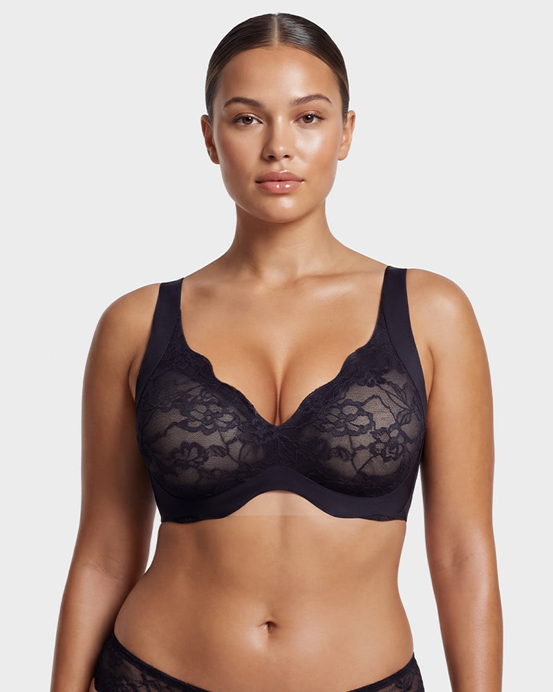 Wireless Lace Full Coverage Minimizer Bra - FirmaSmooth