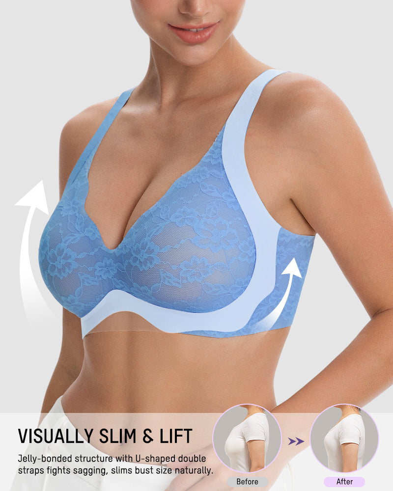 Wireless Lace Full Coverage Minimizer Bra - FirmaSmooth