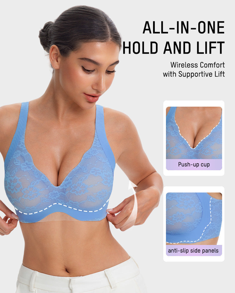 Wireless Lace Full Coverage Minimizer Bra - FirmaSmooth