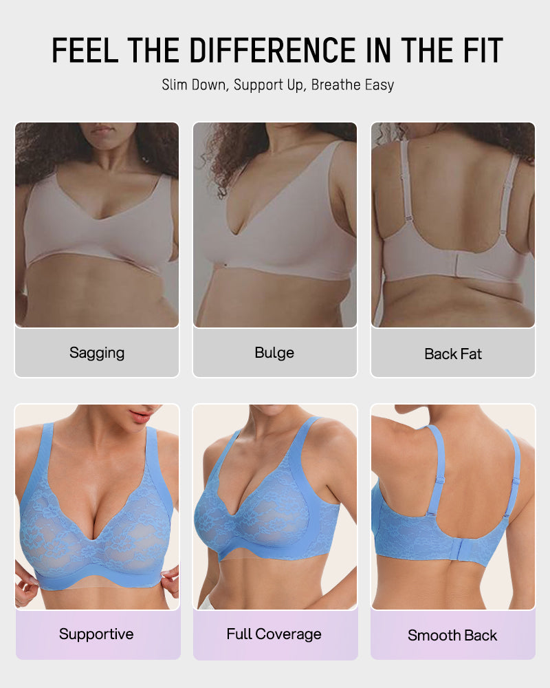 Wireless Lace Full Coverage Minimizer Bra - FirmaSmooth
