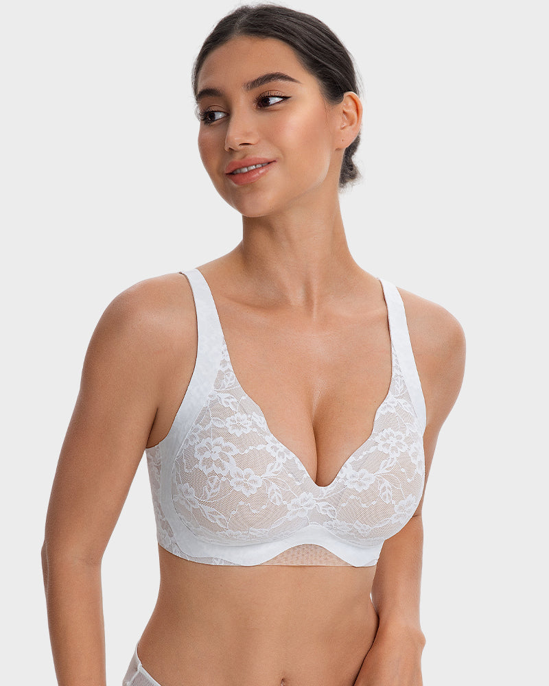 Wireless Lace Full Coverage Minimizer Bra - FirmaSmooth