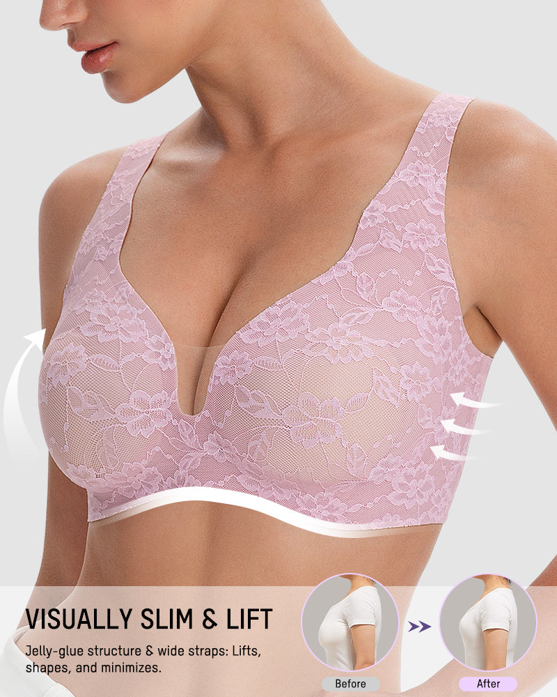 Wireless Lace Full Coverage Minimising Bra - FirmaLace