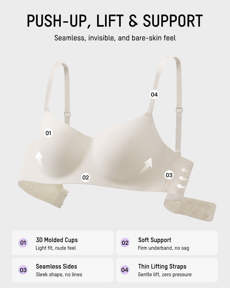 Wireless Low-Cut Seamless Bra with 3D Cups - FirmaSoft