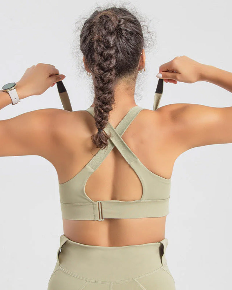 Plus Size Zip-Front High Impact Sports Bra - FirmaActive