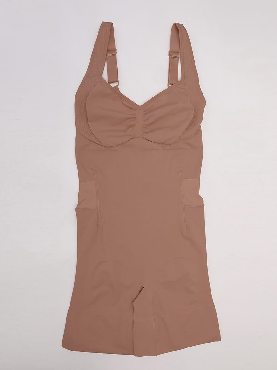 Seamless Open-Back Butt-Lifting Bodysuit with Tummy Control & Wide Straps - FirmaLift