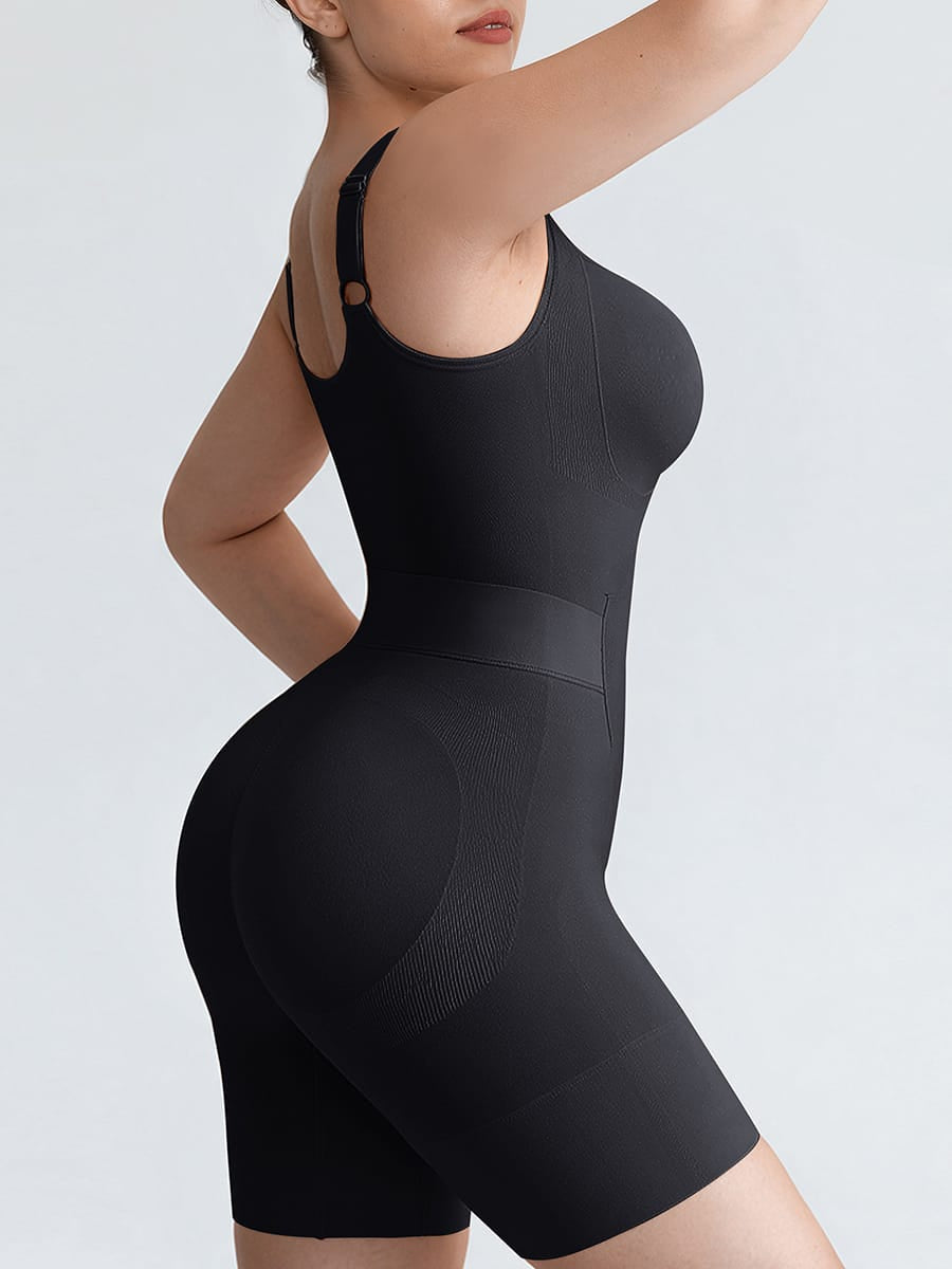Seamless Open-Back Butt-Lifting Bodysuit with Tummy Control & Wide Straps - FirmaLift