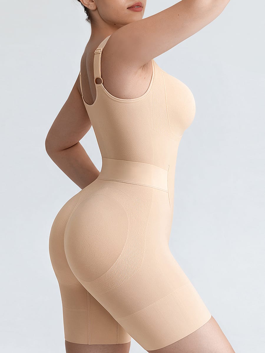 Seamless Open-Back Butt-Lifting Bodysuit with Tummy Control & Wide Straps - FirmaLift