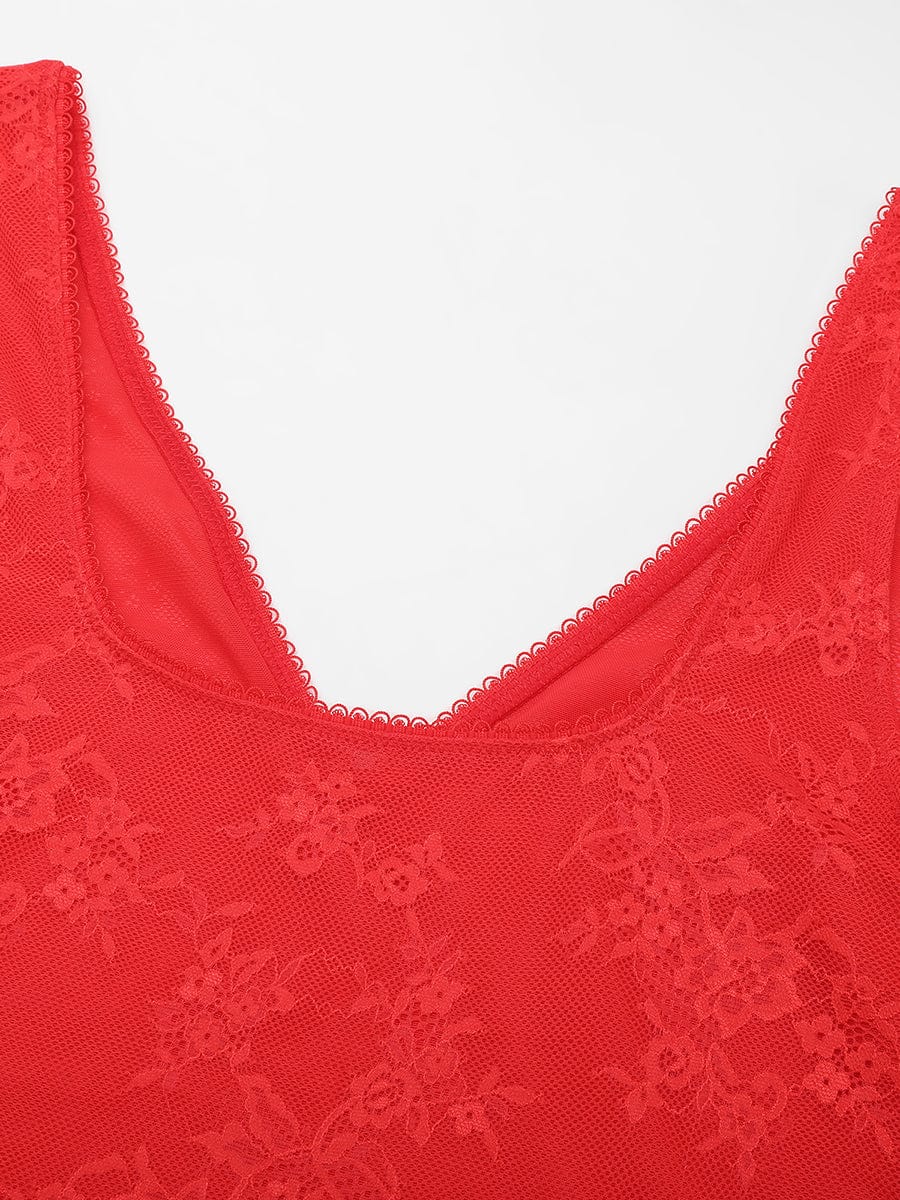 Seamless Deep V-Neck Lace Shaping Thong Bodysuit - FirmaLace