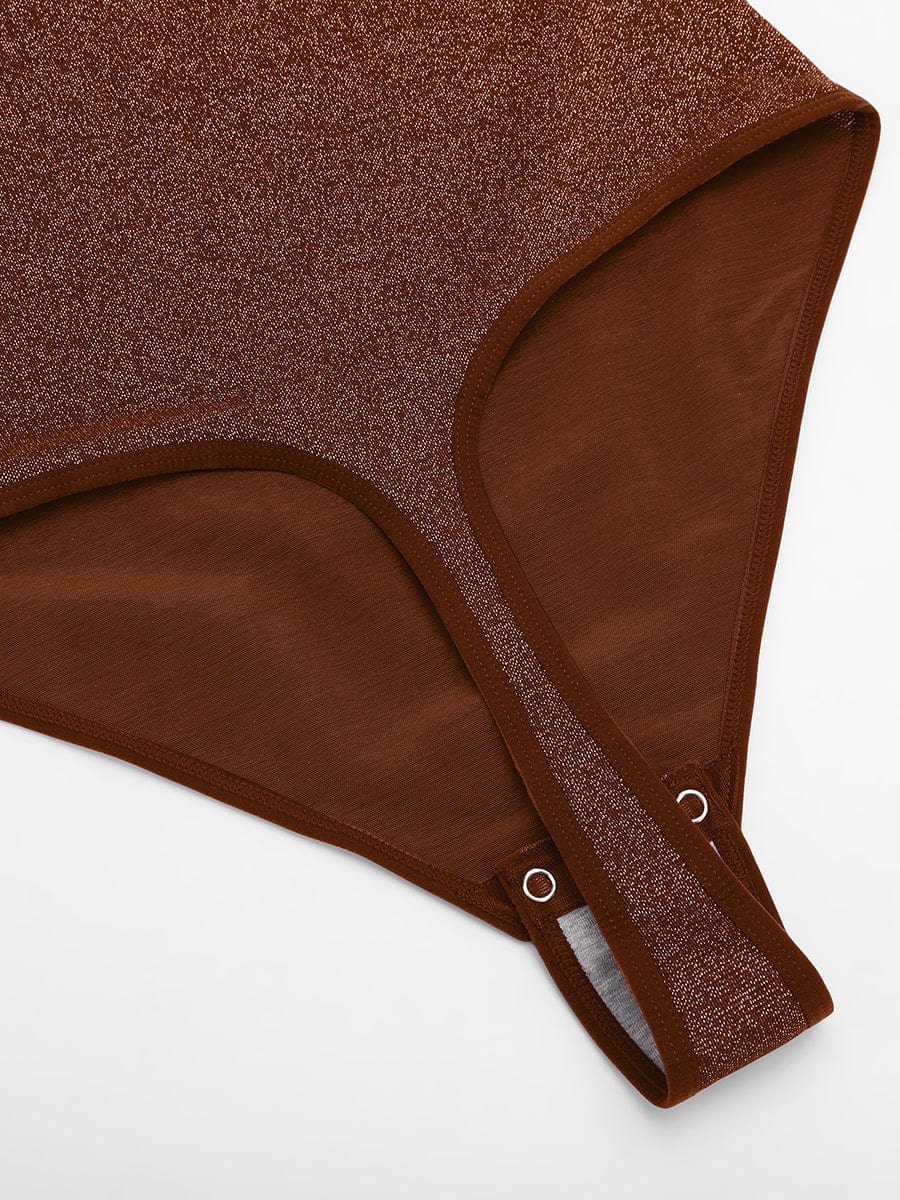 Draped Neck All-In-One Shaping Bodysuit with Built-In Bra - FirmaSculpt
