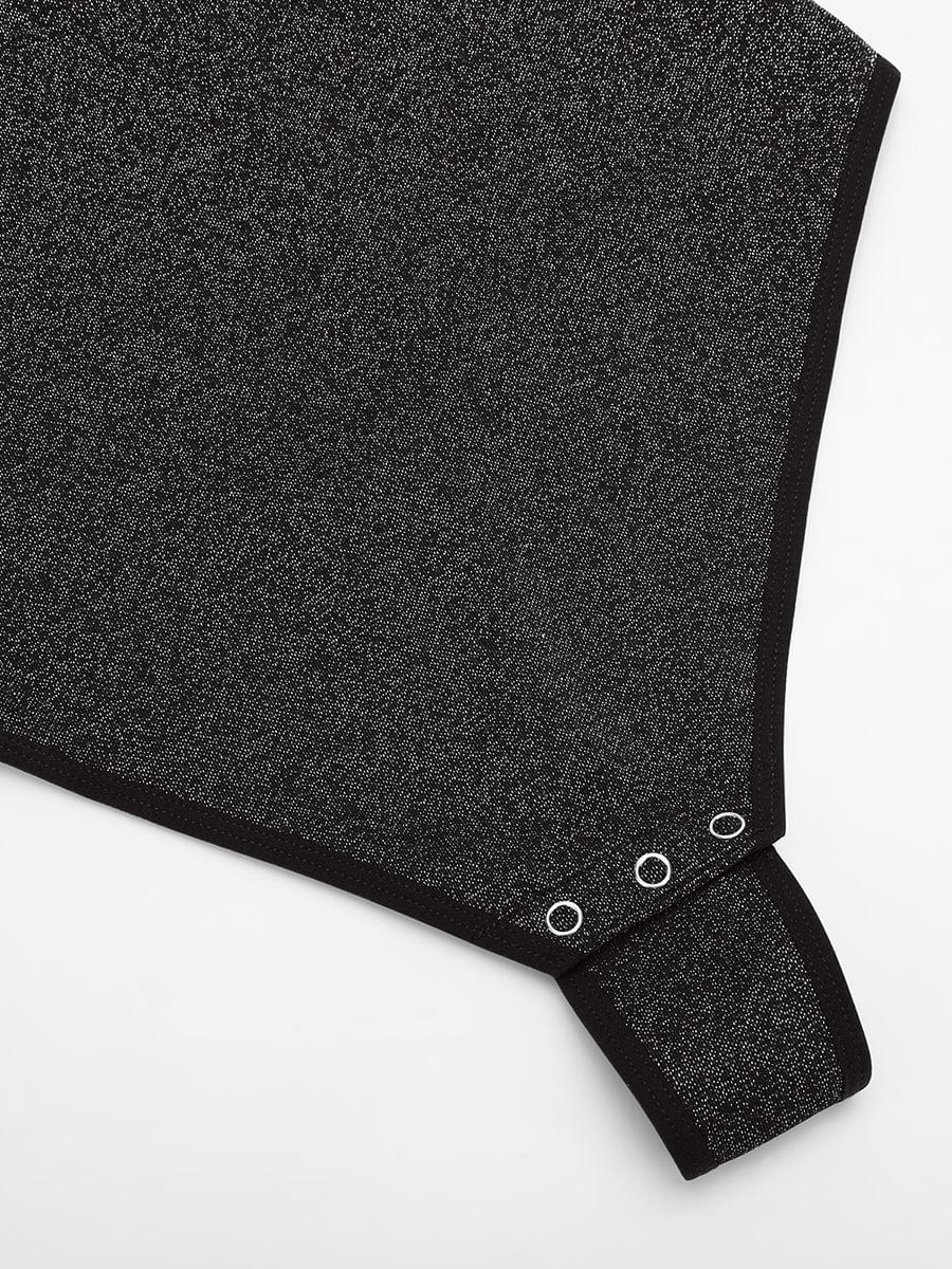 Draped Neck All-In-One Shaping Bodysuit with Built-In Bra - FirmaSculpt