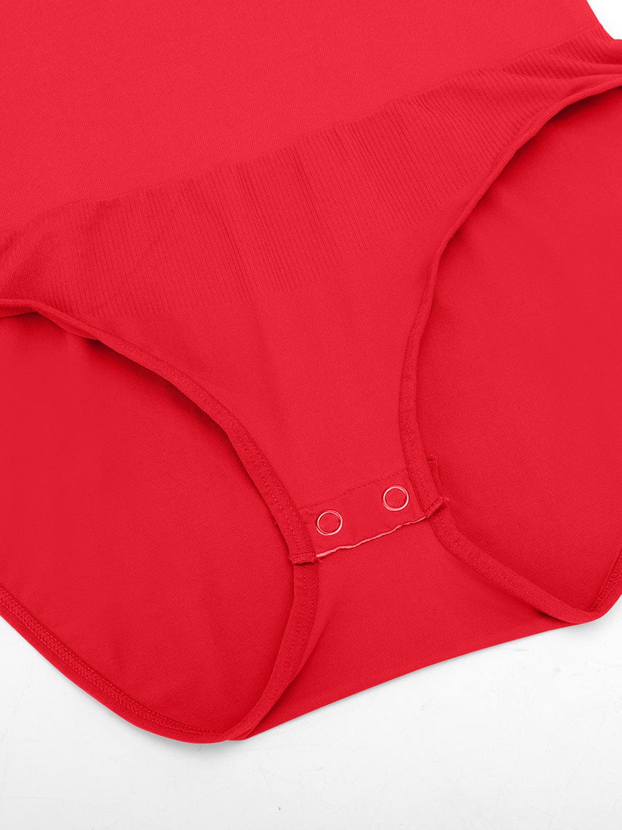 Long-Sleeve Crew Neck Tummy Control Bodysuit - FirmaSculpt
