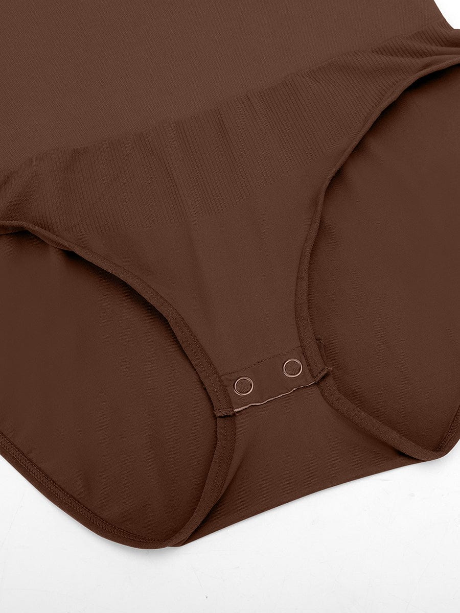 Long-Sleeve Crew Neck Tummy Control Bodysuit - FirmaSculpt