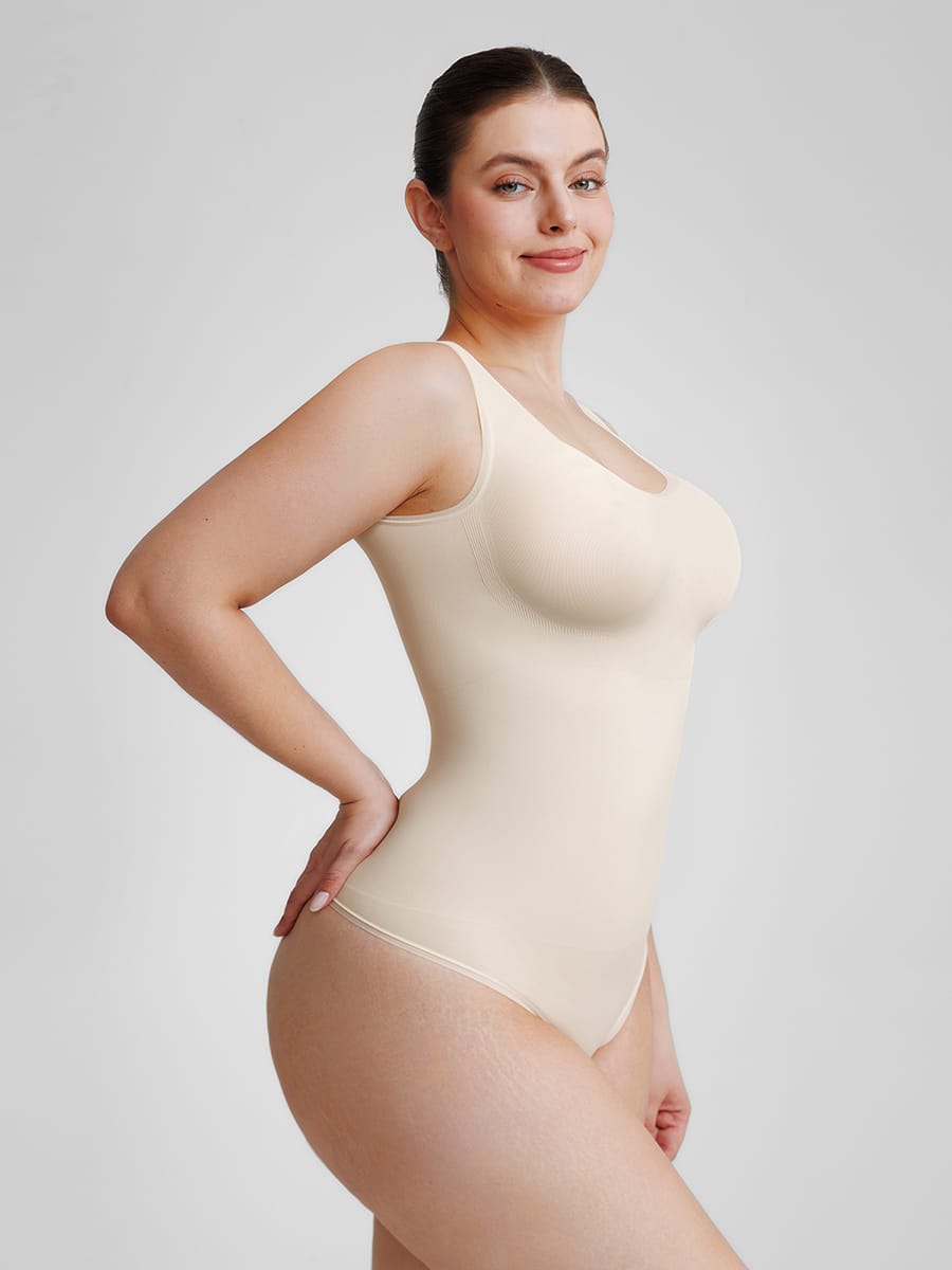Eco-friendly Seamless Belly Control Thong Bodysuit - FirmaActive