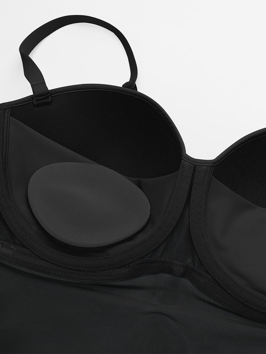 Seamless Underwire Half Cup Shapewear Bodysuit with Removable Pads - FirmaHold