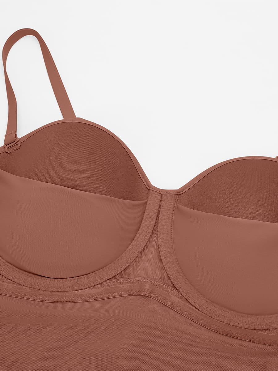 Seamless Underwire Half Cup Shapewear Bodysuit with Removable Pads - FirmaHold