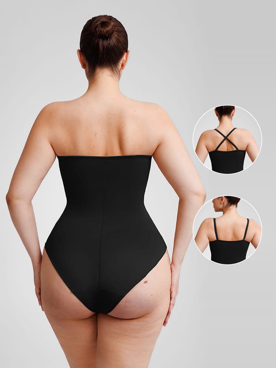 Seamless Underwire Half Cup Shapewear Bodysuit with Removable Pads - FirmaHold