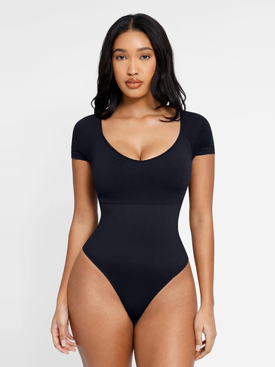 Square Neck Chest Support Tummy Control Bodysuit - FirmaSculpt