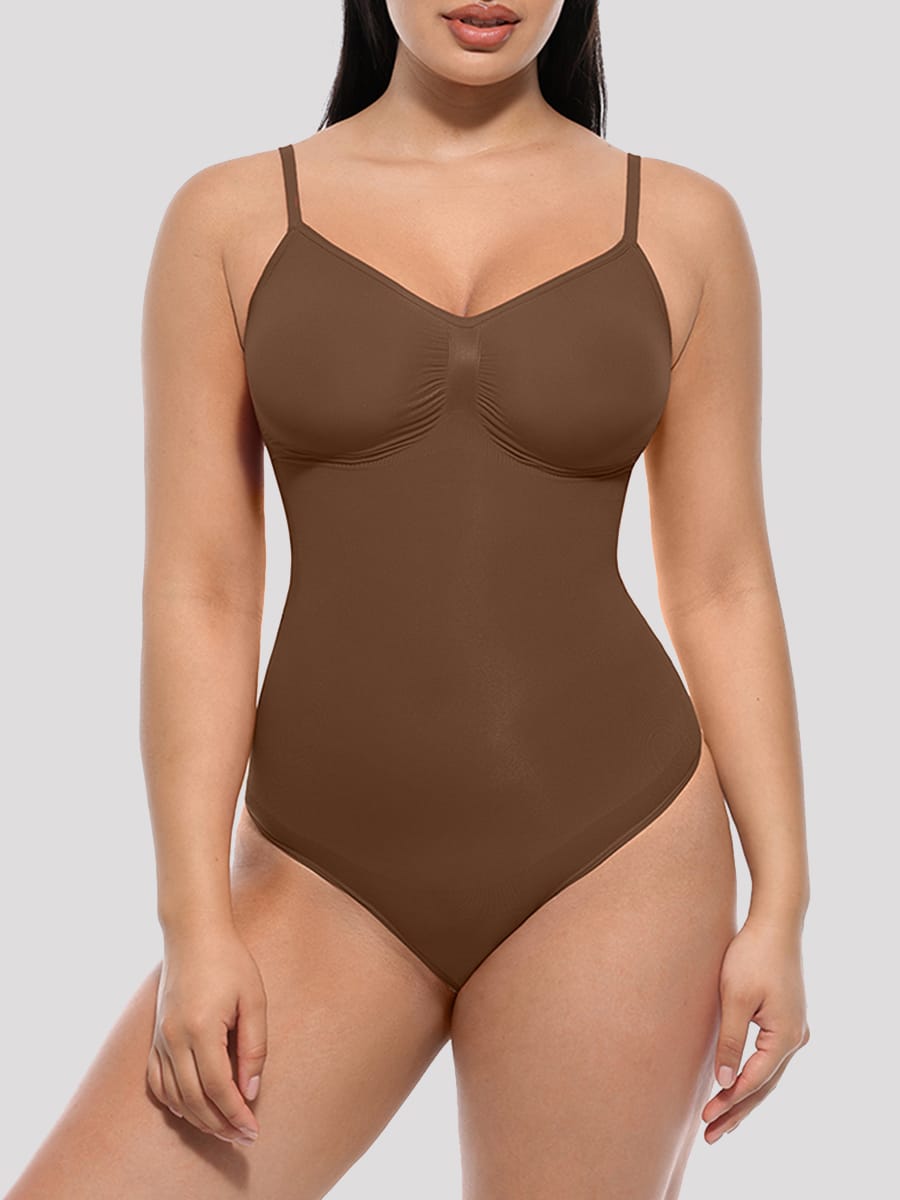 Seamless Covered Bust Jumpsuit Thong Bodysuit - FirmaActive
