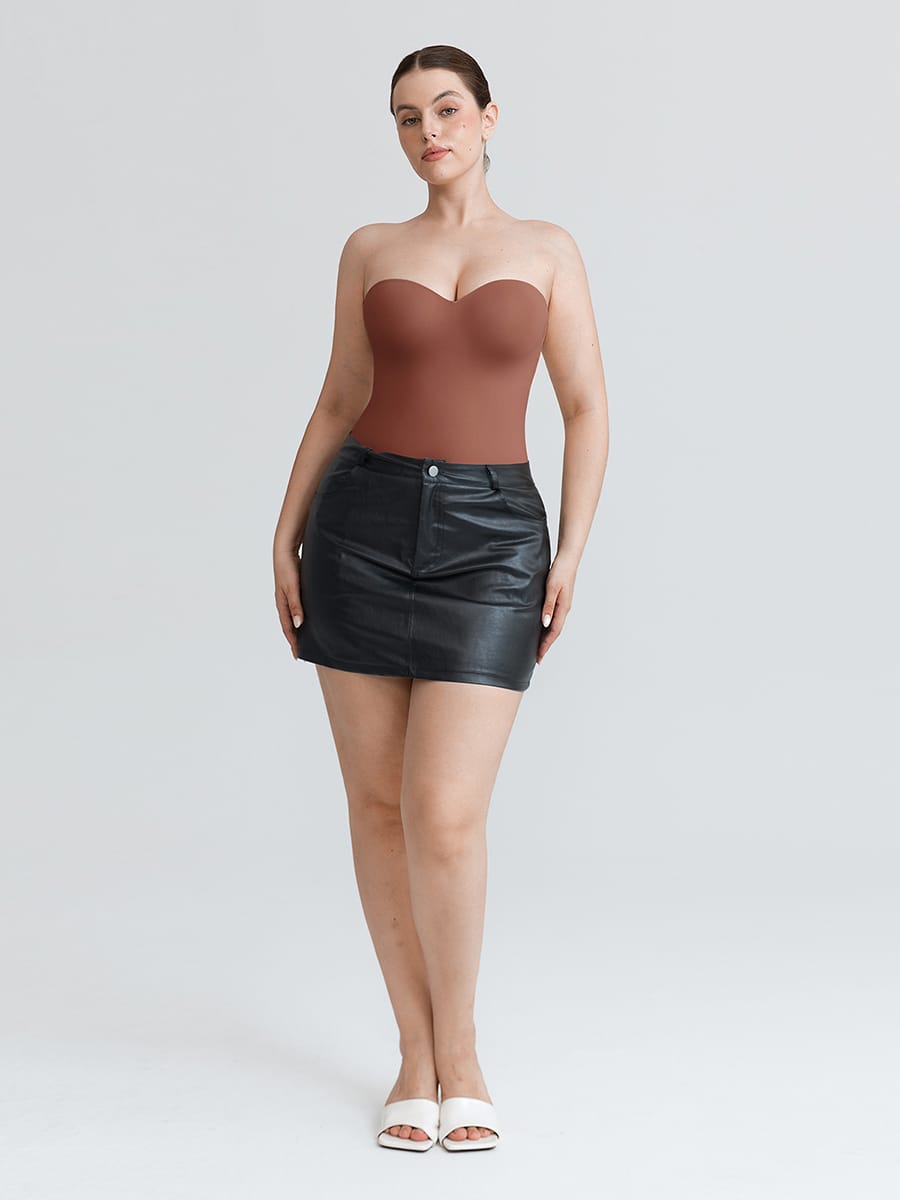 Seamless Underwire Half Cup Shapewear Bodysuit with Removable Pads - FirmaHold