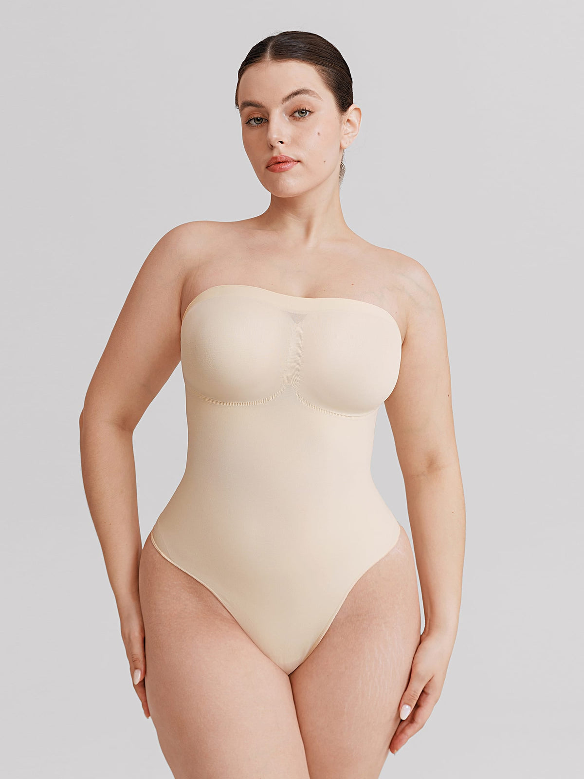 Seamless Strapless Tummy Control Thong Bodysuit - FirmaLift