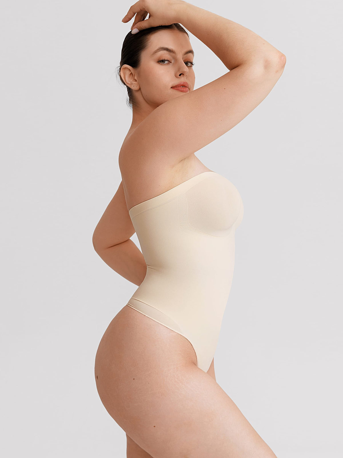Seamless Strapless Tummy Control Thong Bodysuit - FirmaLift
