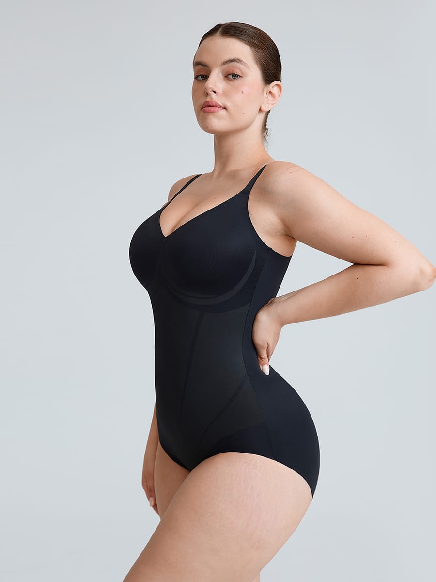 Light Shaping V-Neck Bodysuit with Liquid LYCRA™ - FirmaSculpt