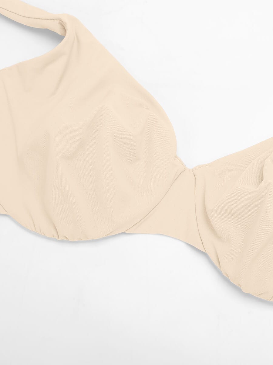 Unpadded Underwired Deep V-Neck Bra with Side Support - FirmaLift