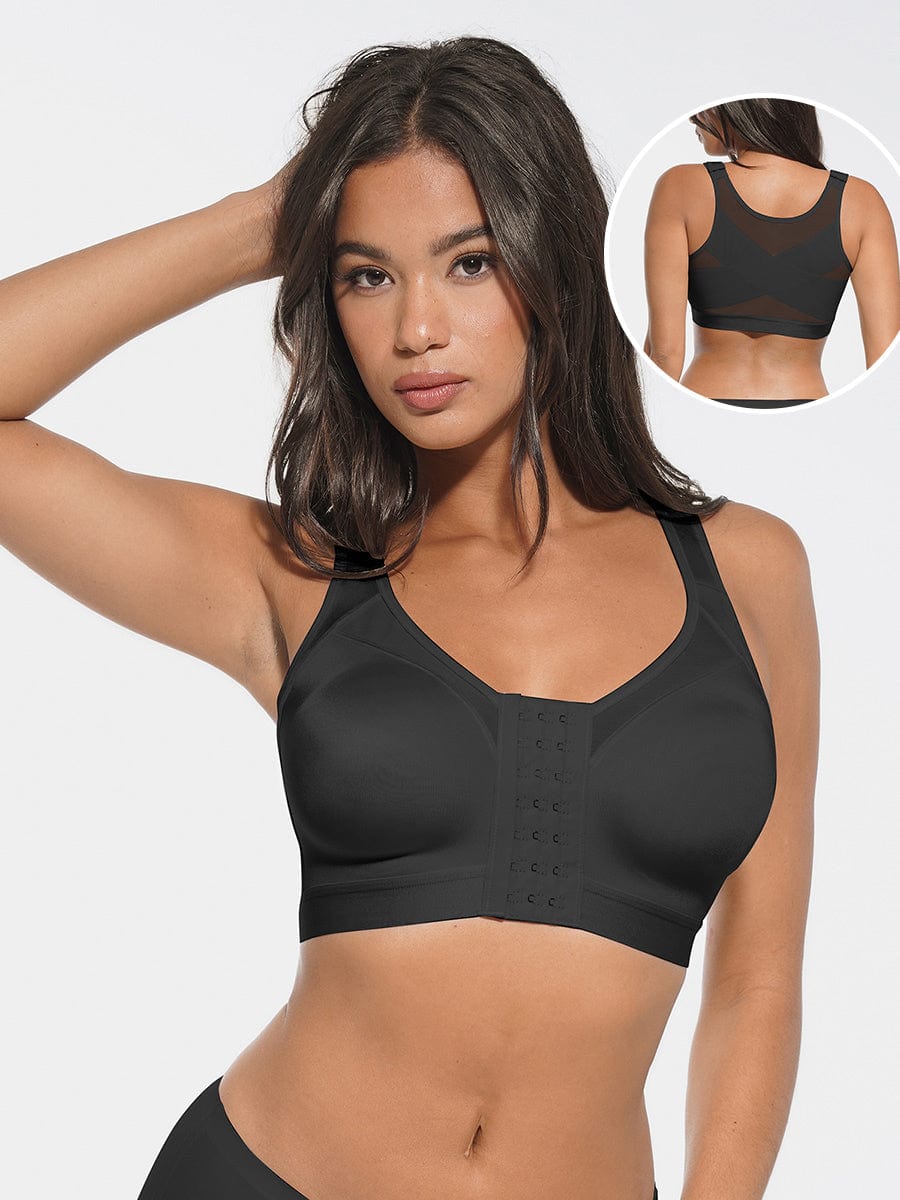 Full Coverage Wireless No Padding Post-Surgery Bra with Smooth Back & Side Support - FirmaLift
