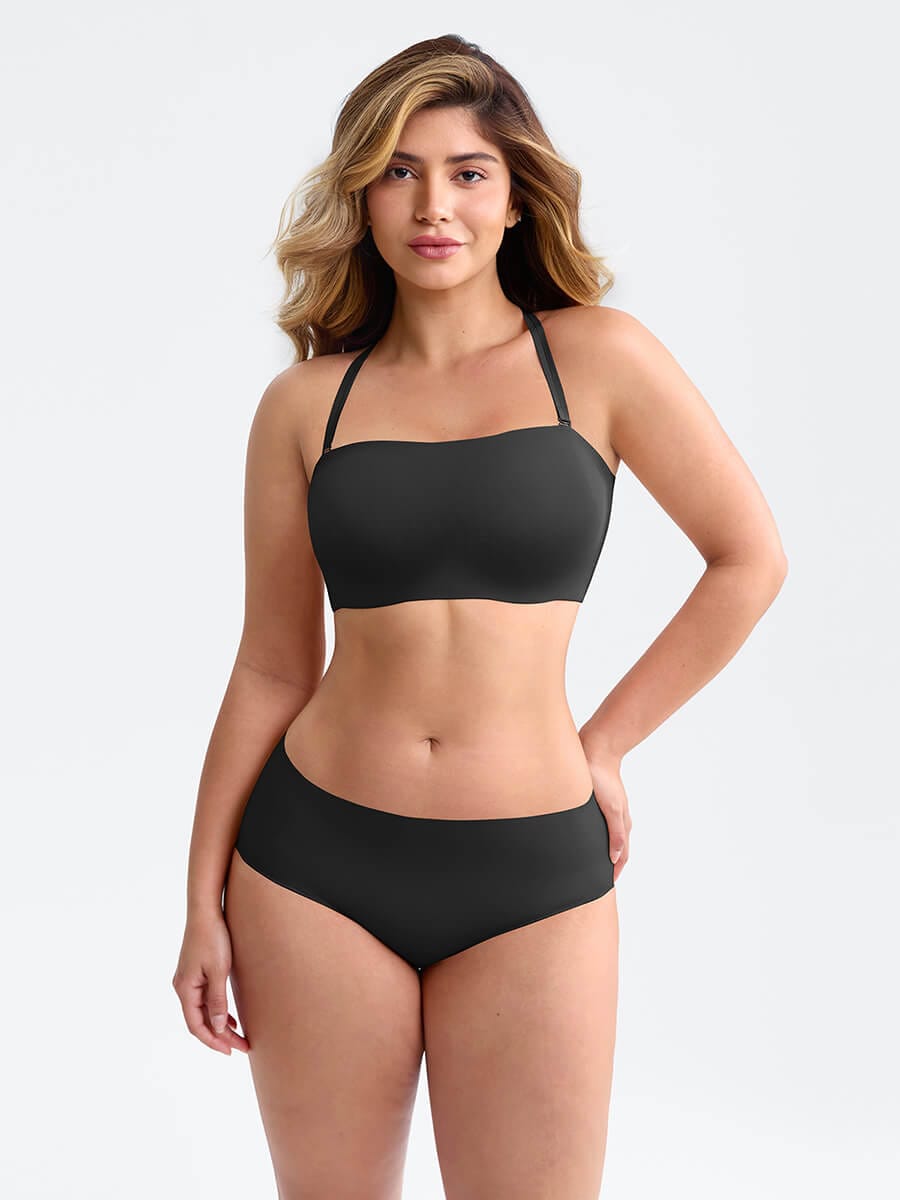 Strapless Anti Slip Bandeau Bra Fixed Molded Cups FeelSoft Fabric - FirmaActive