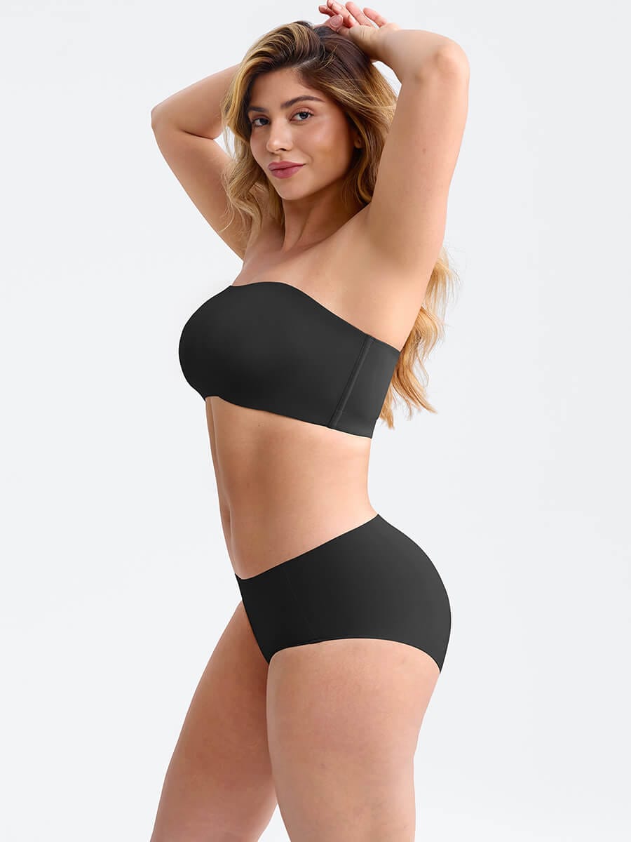 Strapless Anti Slip Bandeau Bra Fixed Molded Cups FeelSoft Fabric - FirmaActive