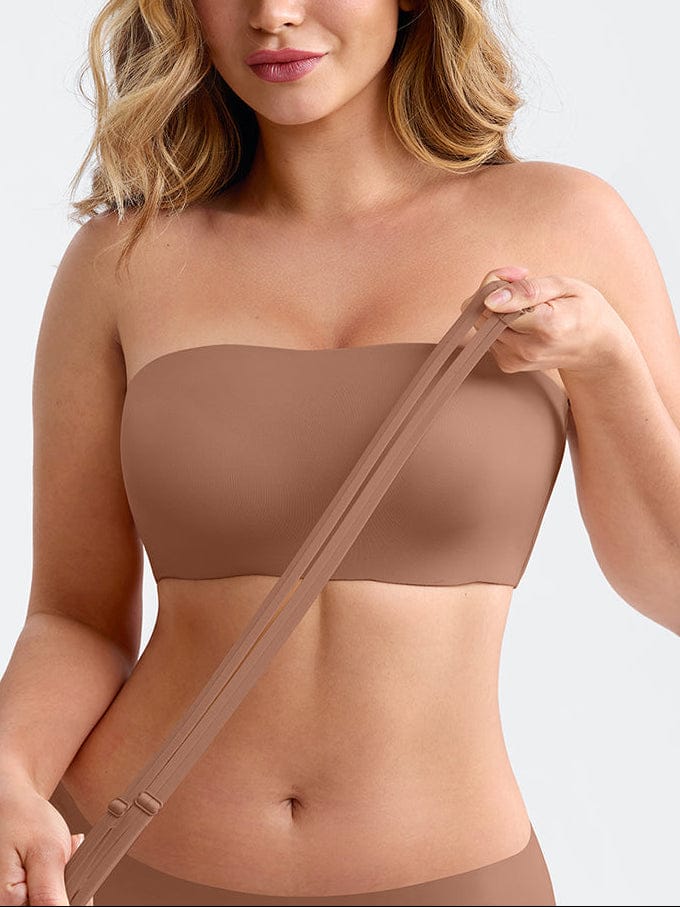 Strapless Anti Slip Bandeau Bra Fixed Molded Cups FeelSoft Fabric - FirmaActive