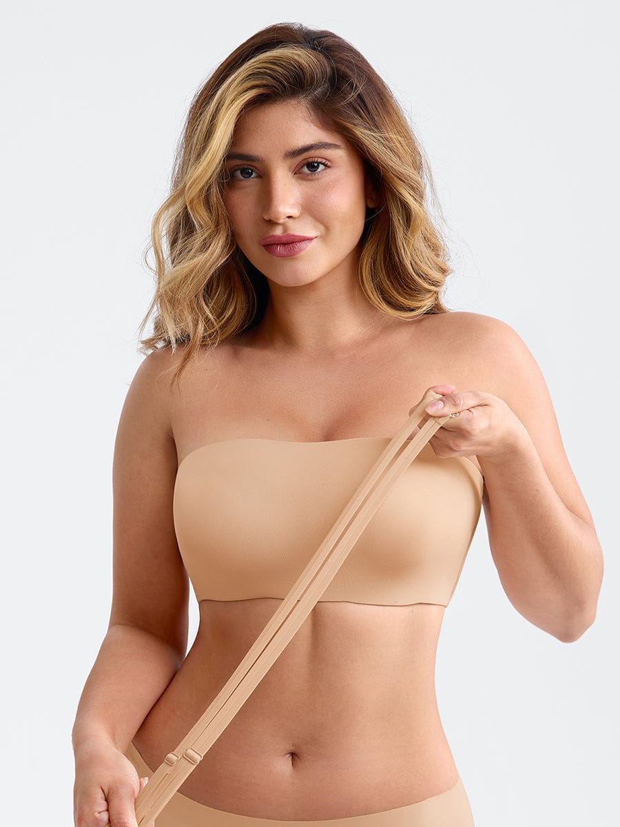 Strapless Anti Slip Bandeau Bra Fixed Molded Cups FeelSoft Fabric - FirmaActive