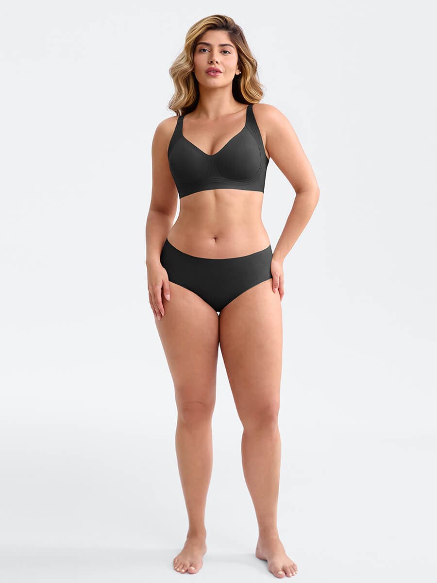 Seamless Wireless Plunge T-Shirt Bra with Smooth Back - FirmaLift