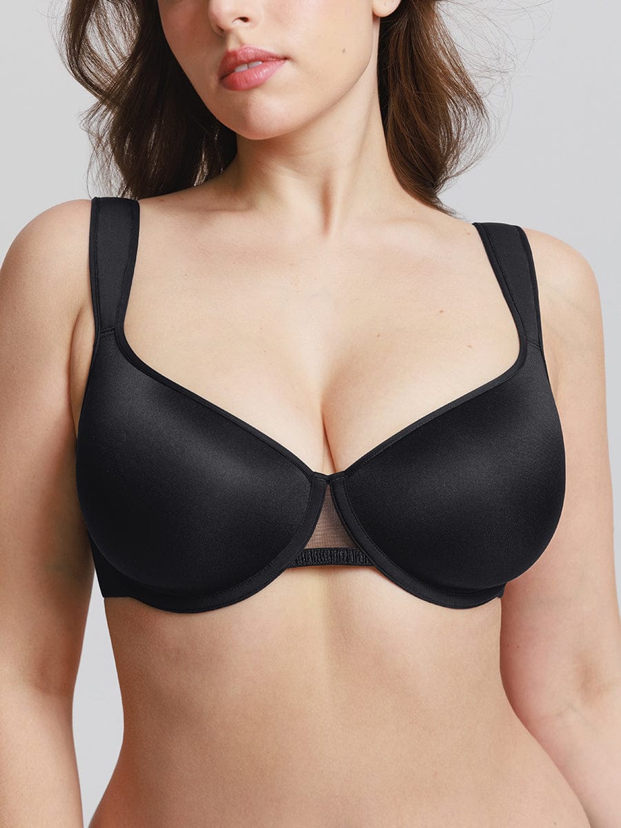 Full Coverage Underwire Bra with Memory Foam Cups and Wide Straps - FirmaHold