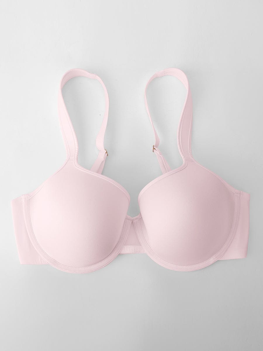 Full Coverage Underwire Bra with Memory Foam Cups and Wide Straps - FirmaHold