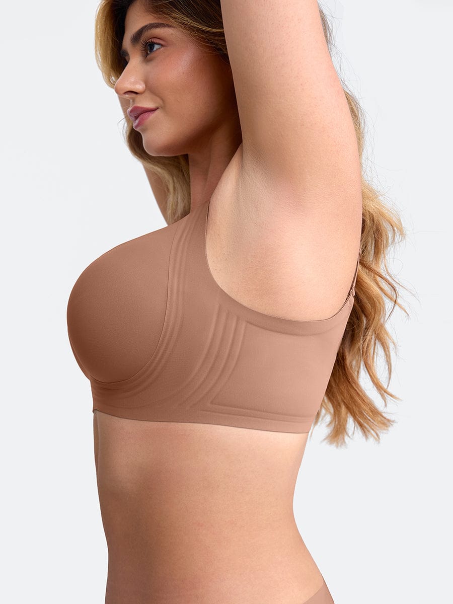 Seamless Wireless Plunge T-Shirt Bra with Smooth Back - FirmaLift