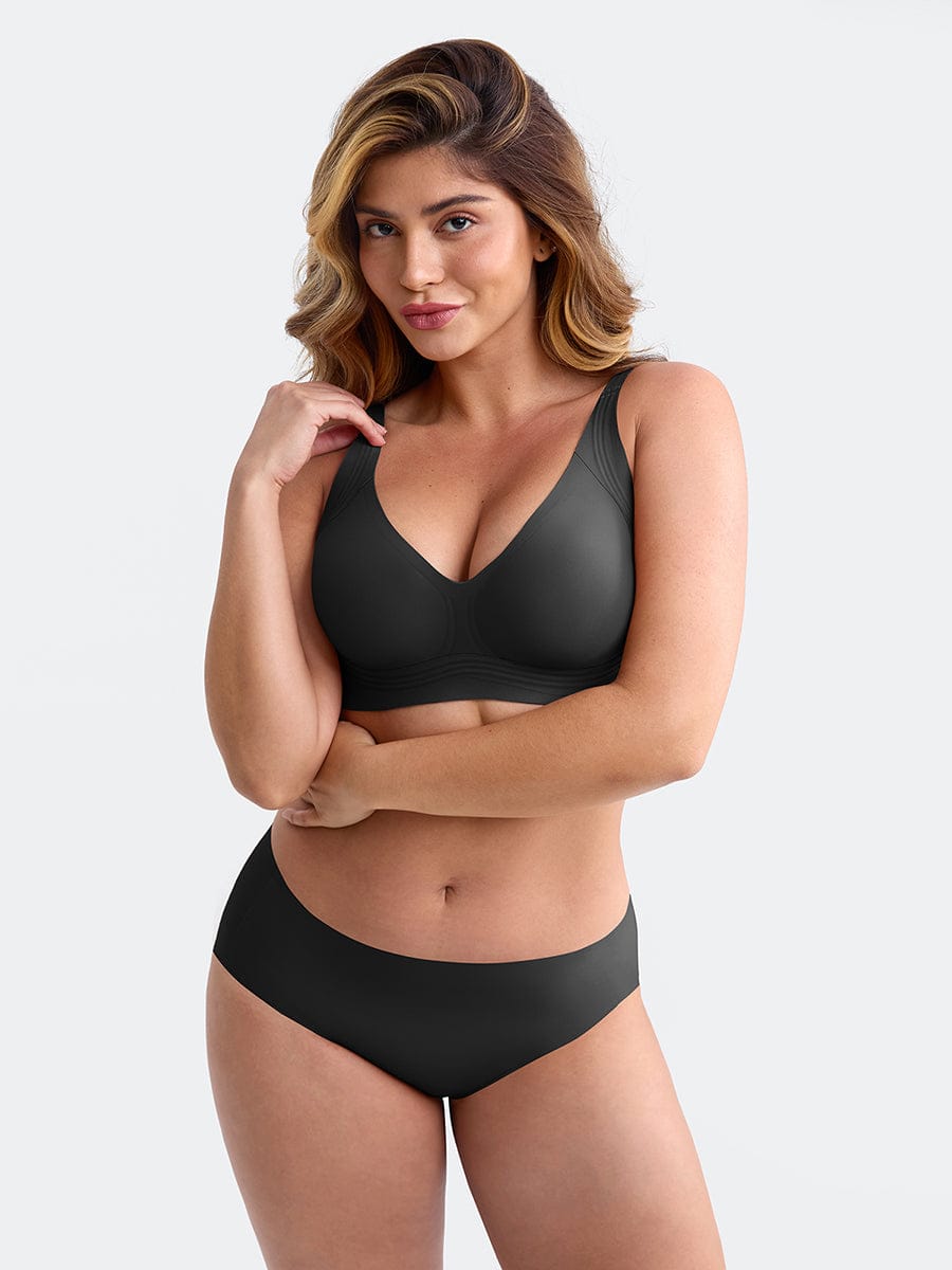 Seamless Wireless Plunge T-Shirt Bra with Smooth Back - FirmaLift