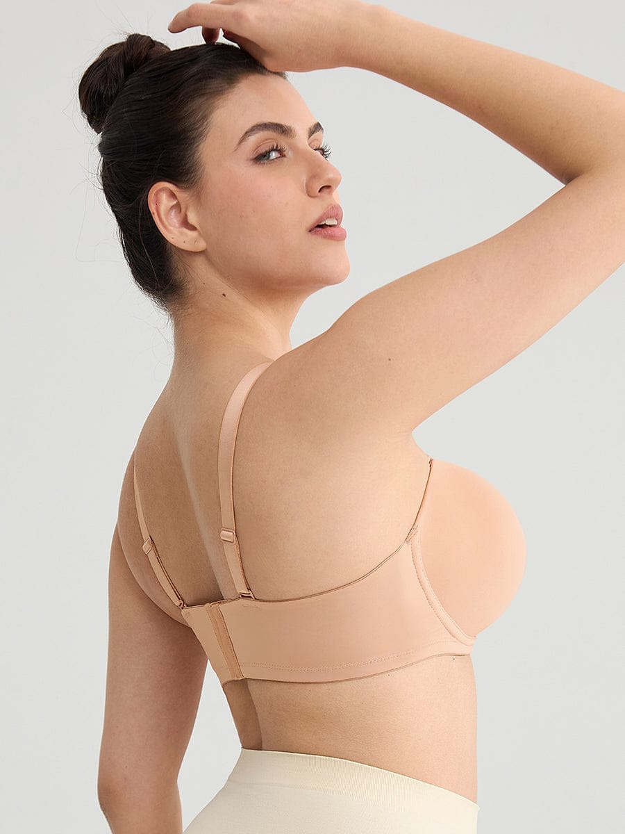 Strapless Non-slip Underwire Bra with Bust Support and Gathering - FirmaLift