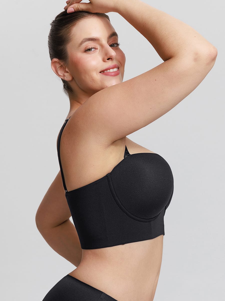Strapless Half Cup Underwire Bra Wide Back Strong Support Everyday Wear丨FirmaHold