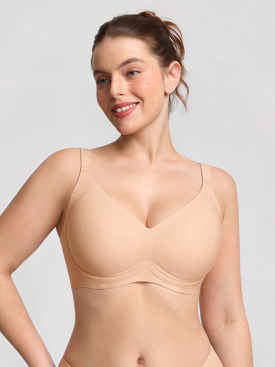 Jelly Support Wireless Seamless Everyday T-Shirt Bra for Large Breasts - FirmaLift