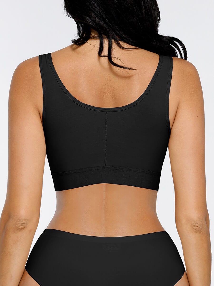 Adjustable Front Closure Post-Surgery Bra with Triple Hooks - FirmaHold