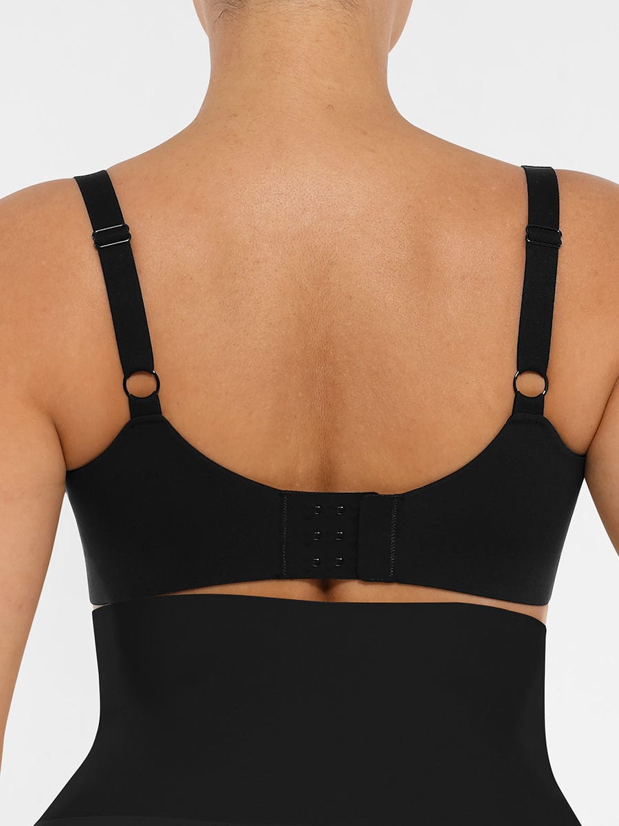 Unpadded Underwired Deep V-Neck Bra with Side Support - FirmaLift