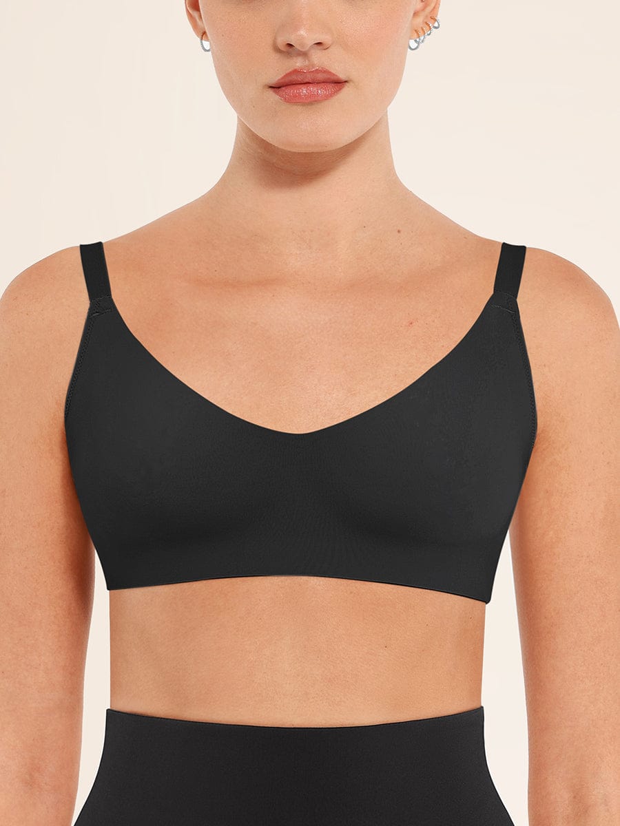Seamless Comfort V-Neck Bralette with Adjustable Straps - FirmaSoft