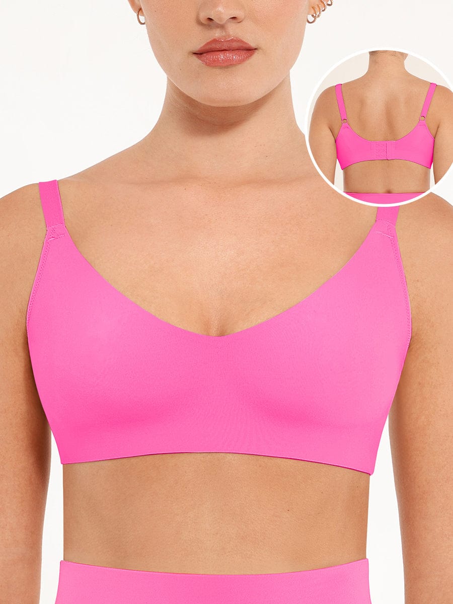 Seamless Comfort V-Neck Bralette with Adjustable Straps - FirmaSoft