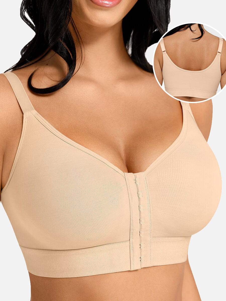 Post Surgery Full Coverage Front Closure Mastectomy Bra - FirmaHold