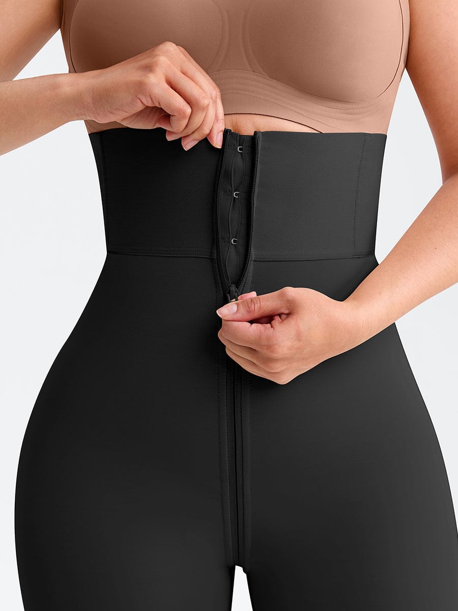 4 Short Steel Bones Waist & Tummy Shaper Butt Lifter Full Body Zipper - FirmaHold